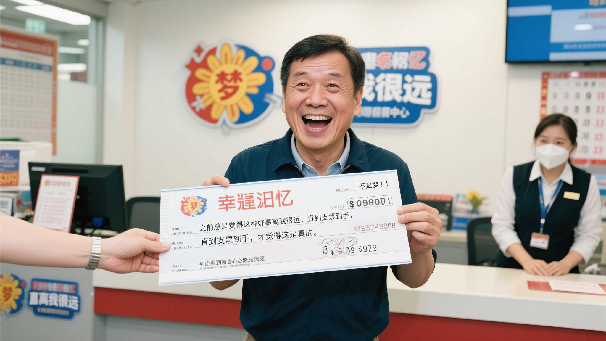 男子10元中双色球992万,拿到现金支票方信是真的 男子10元中双色球992万,拿到现金支票方信是真的