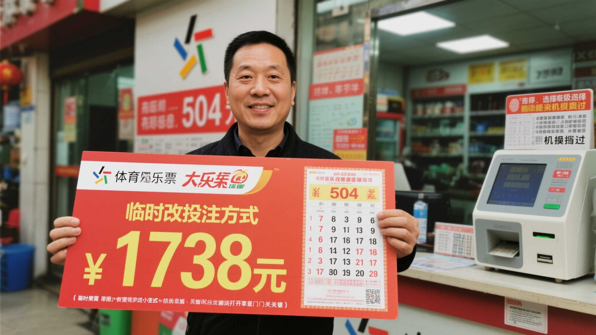 商人临时改投注策略，504元喜中体彩1738万大奖
