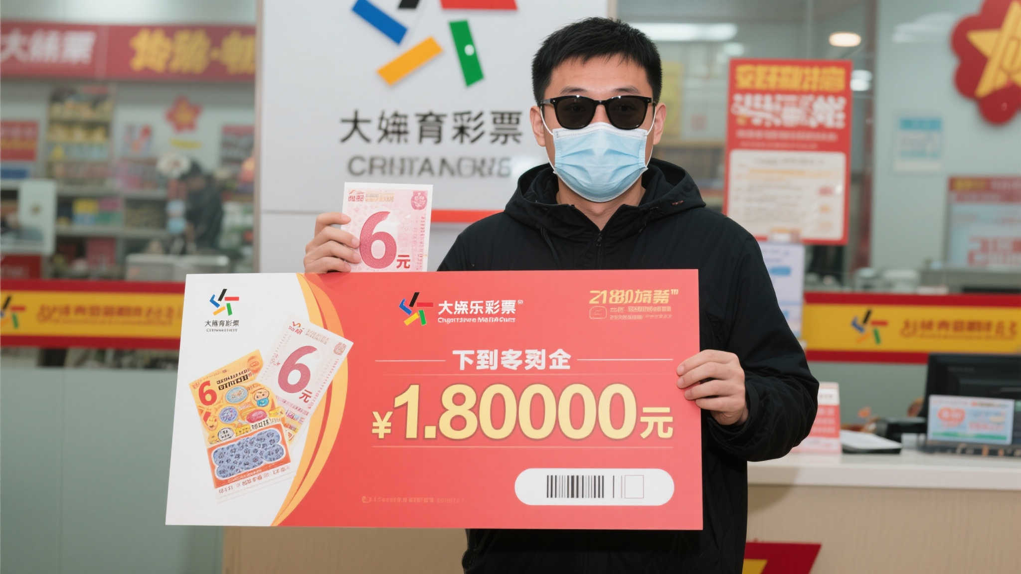 男子6元喜中大乐透1800万 口罩墨镜齐上阵低调领奖 男子6元喜中大乐透1800万 口罩墨镜齐上阵低调领奖