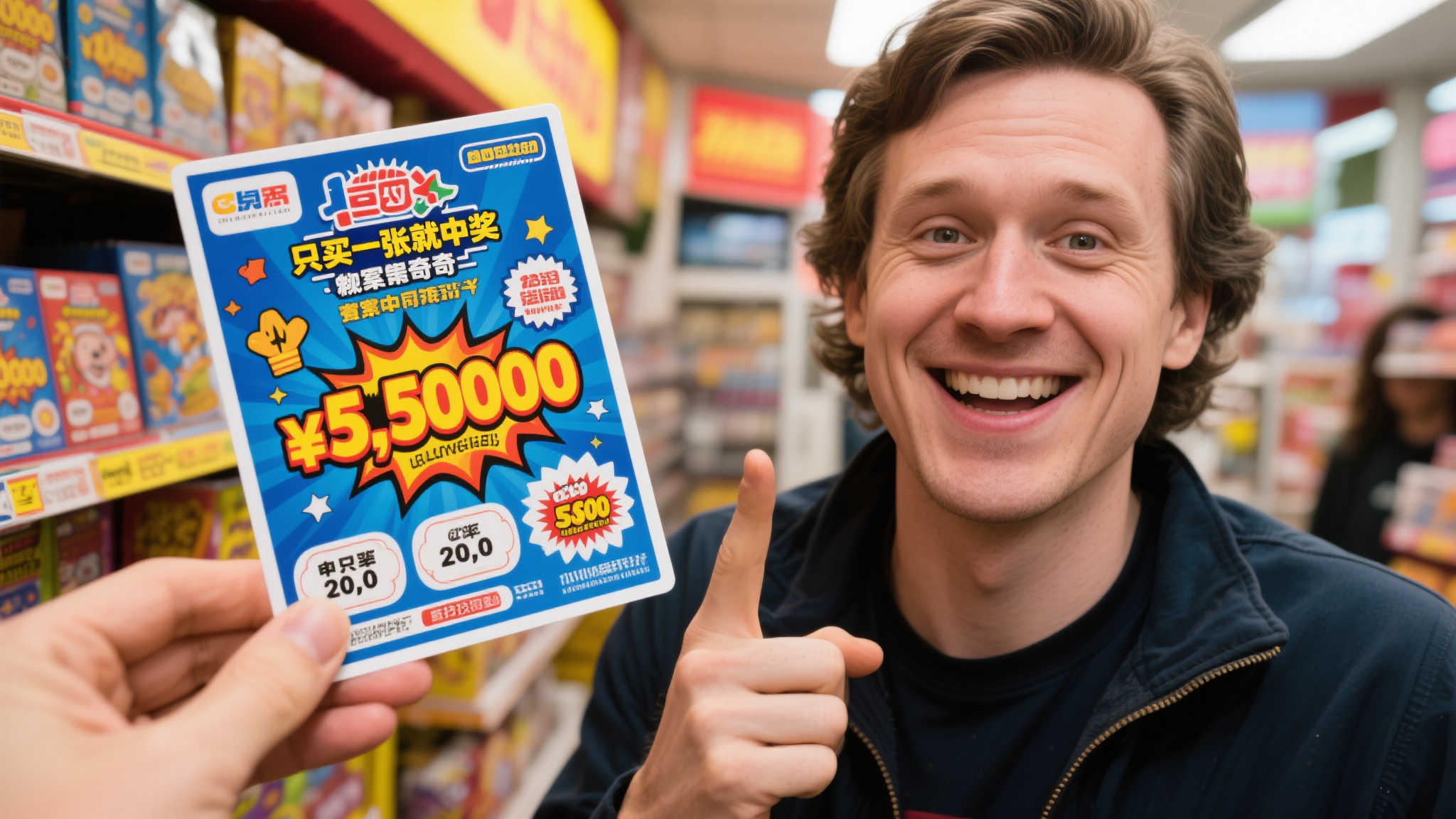 90后小伙一试手气，刮刮乐单张即中80万大奖！